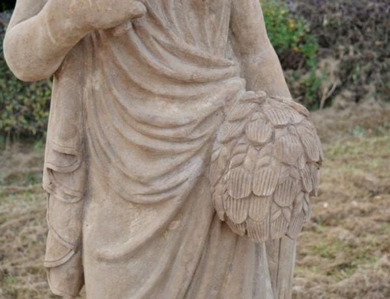 Statue - Hand Carved Stone Lady - with Sickle