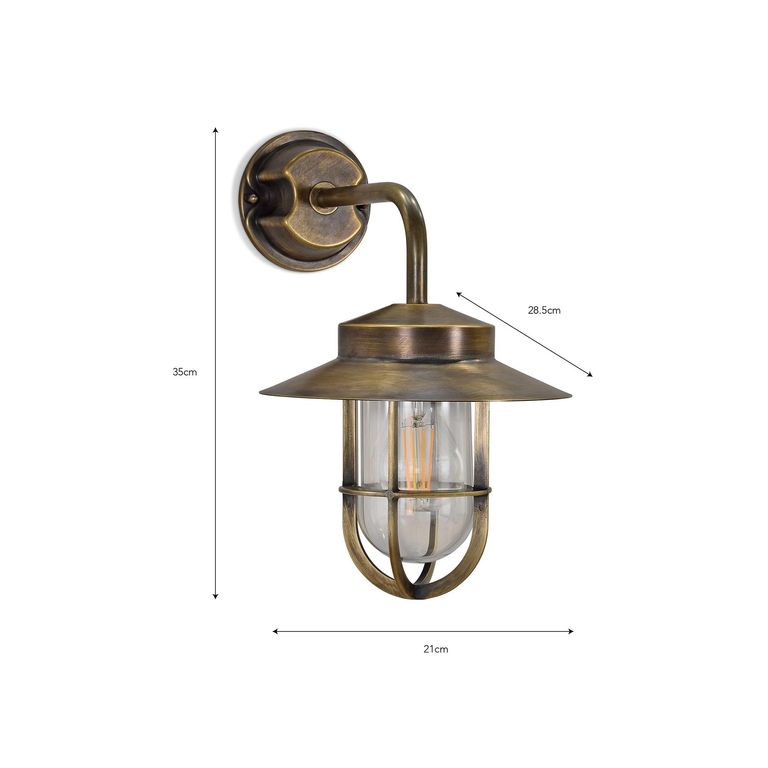Hanwell Wall Light Antique Brass