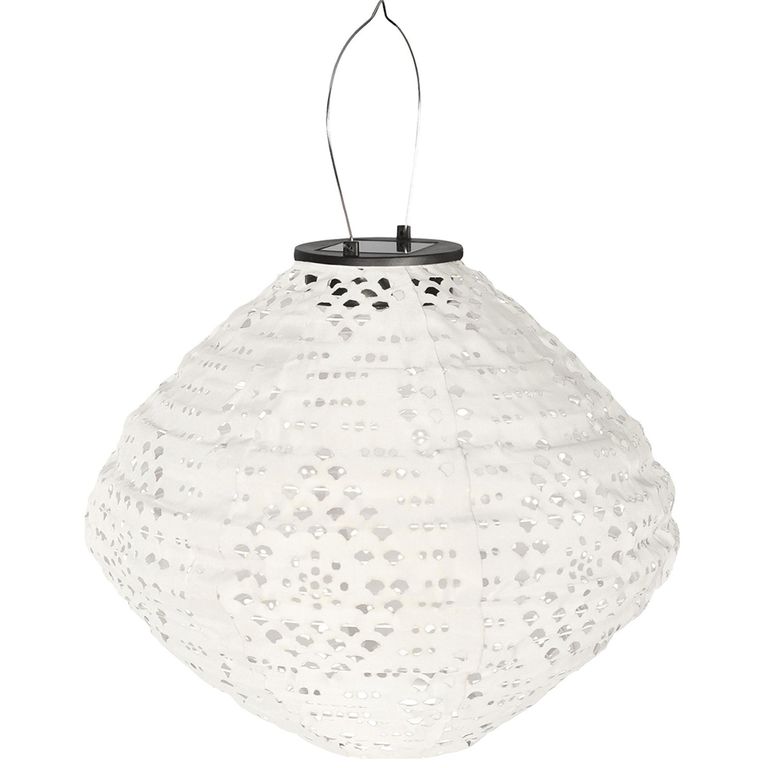 Harwood LED Lantern - White Metal