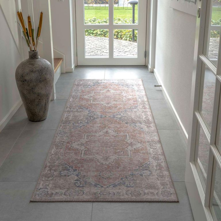 Havana Hallway Runner - Orange and Blue - 200cm x 80cm