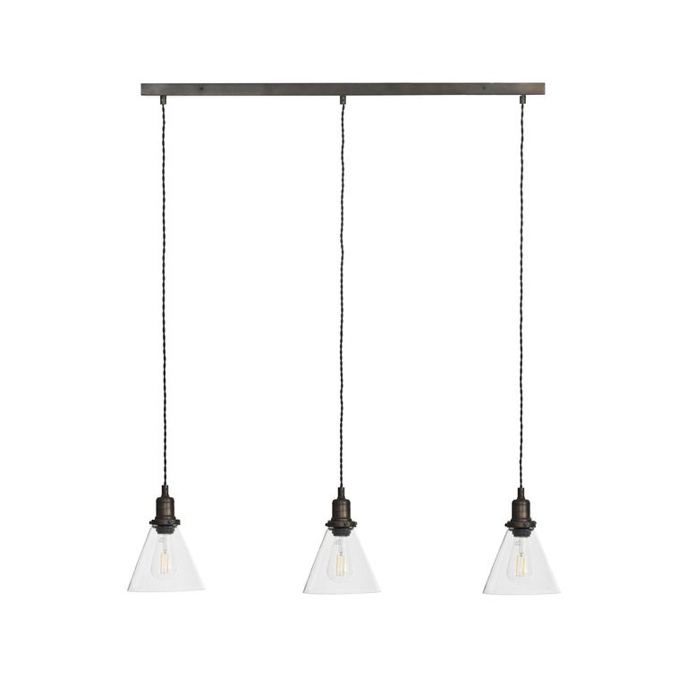 Hoxton Domed Pendant Light Trio Antique Bronze