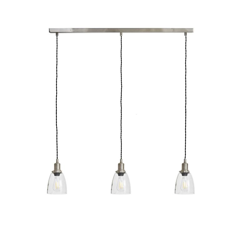 Hoxton Domed Pendant Light Trio Satin Nickel