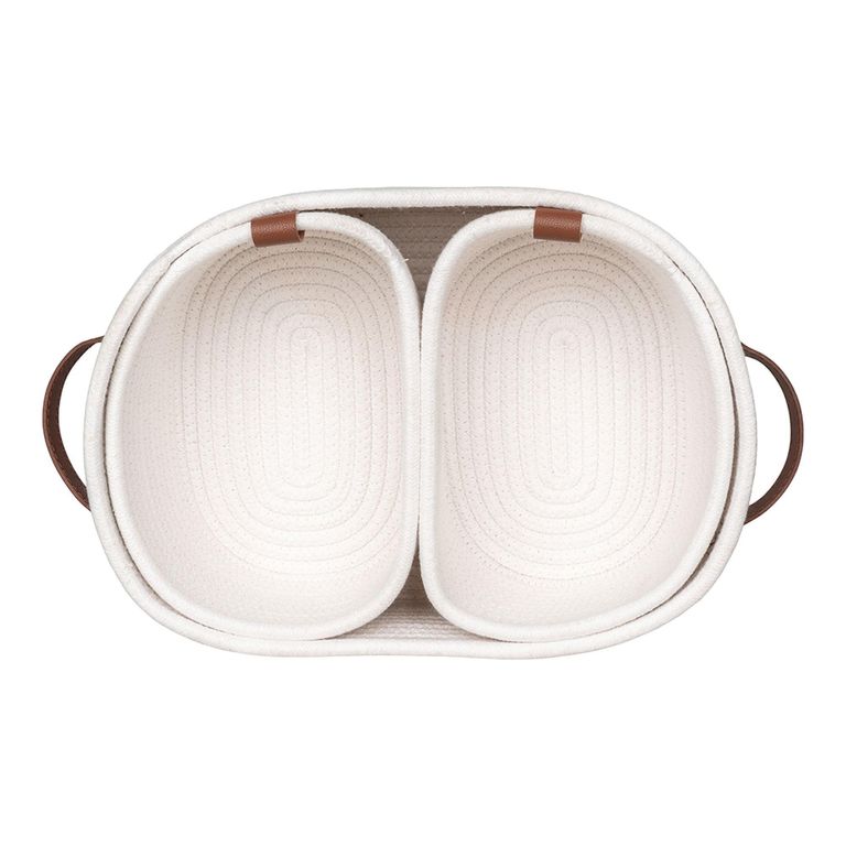 Jarana Basket - Set of 3 - Fabric - White