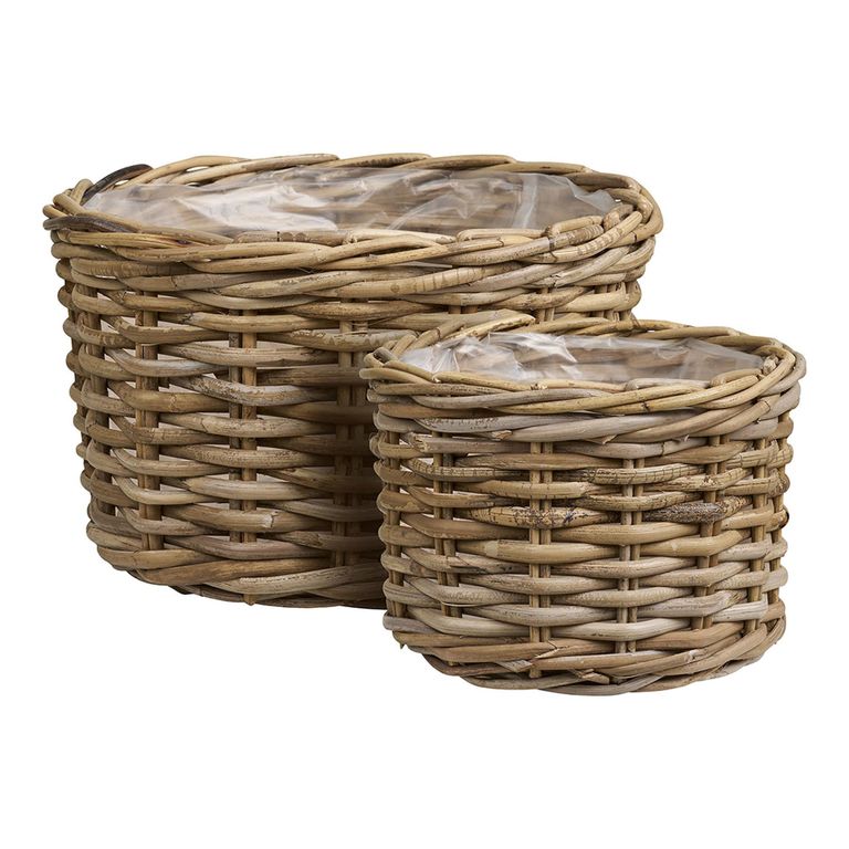 Kalak Kubu Rattan Basket - Set of 2 - Natural