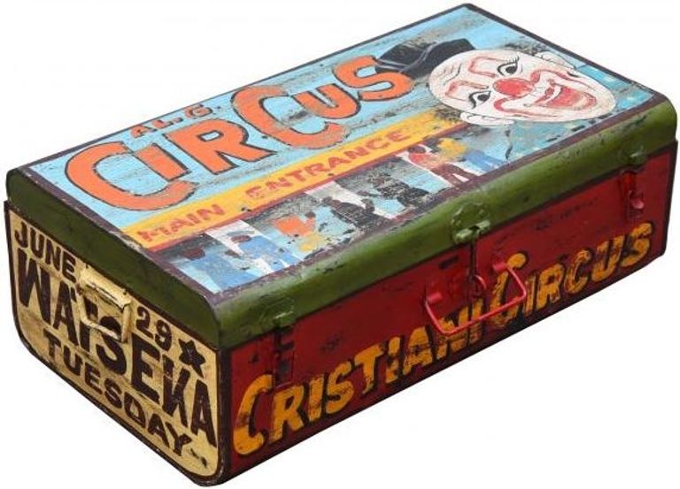 Kufri Hand Painted Circus Iron Trunk