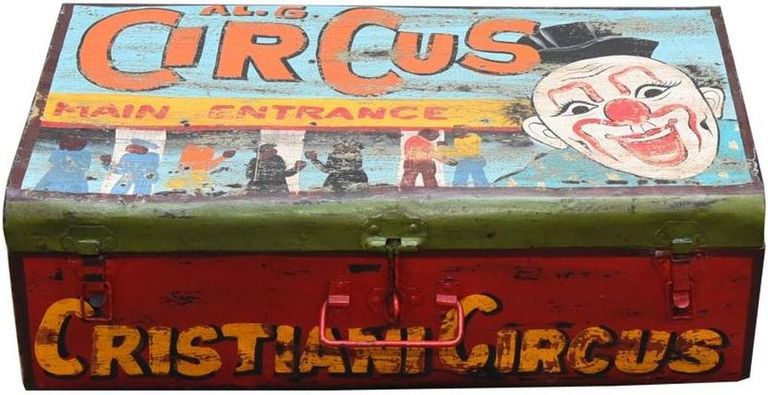 Kufri Hand Painted Circus Iron Trunk