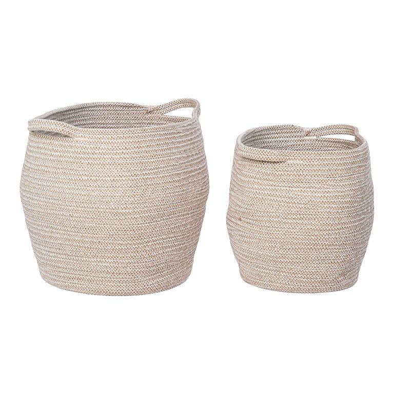 Lamas Basket - Set of 2 - Fabric - Beige