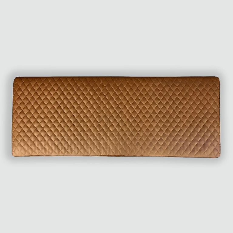 Langley Bench - Diamond Stitch Brown Leather - Small Cushion