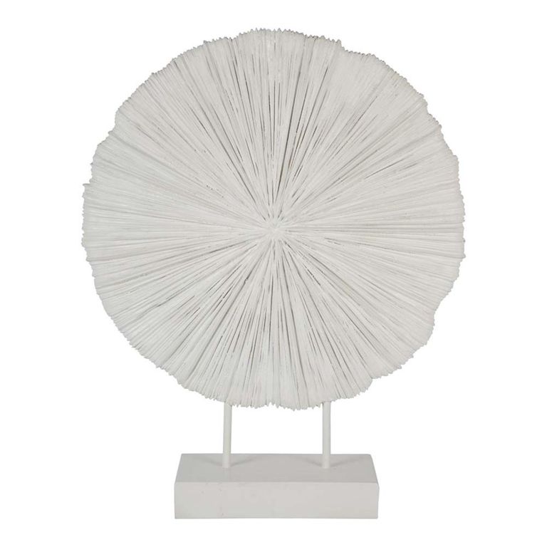 Orbis Sculpture - White Textured - On Stand