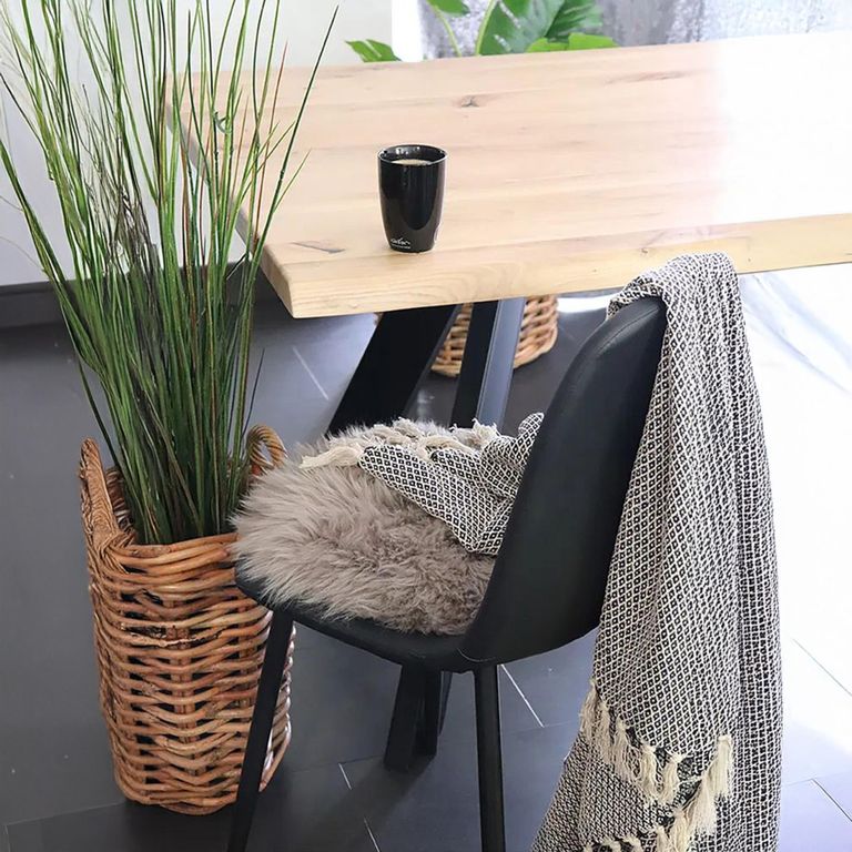 Round Seat Cushion - Lambskin - Light Brown