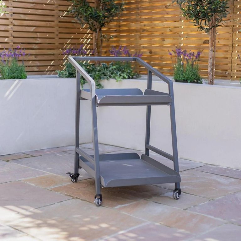 Grey Aluminium Garden Trolley - 2 Tier