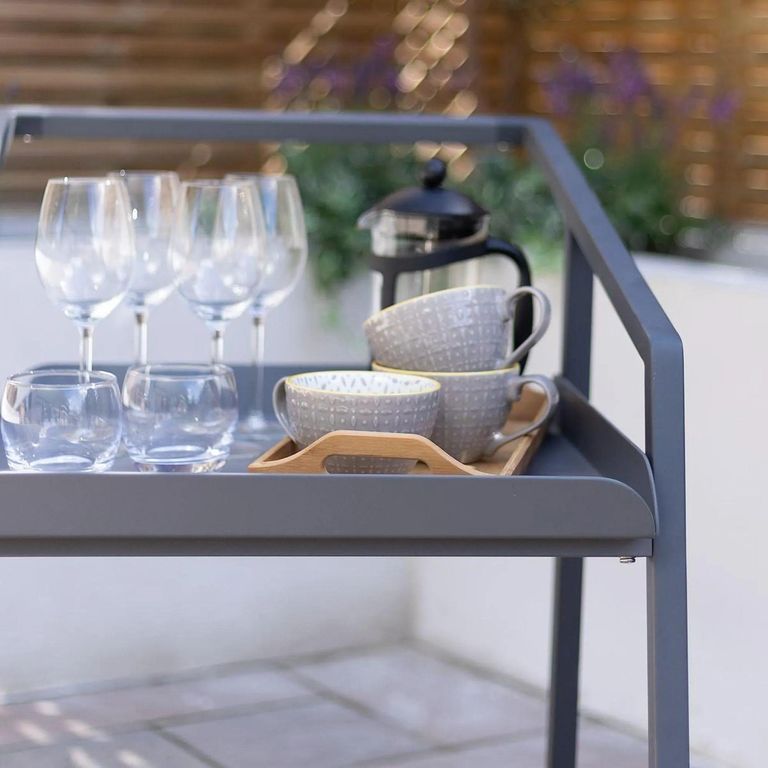 Grey Aluminium Garden Trolley - 2 Tier