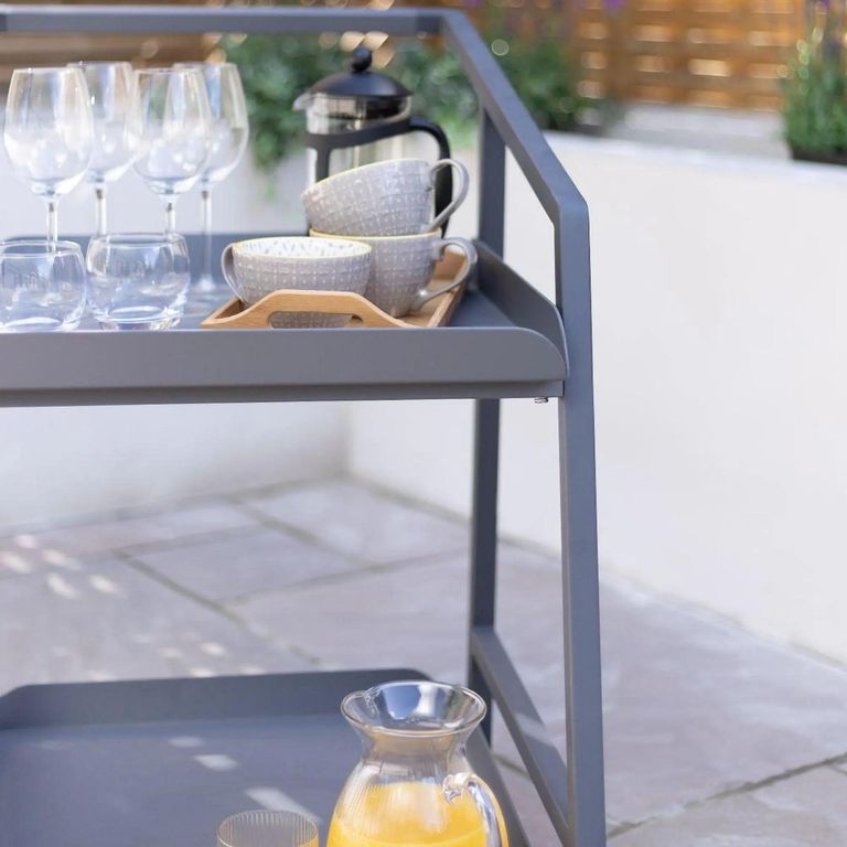 Grey Aluminium Garden Trolley - 2 Tier