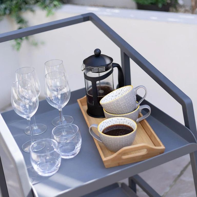 Grey Aluminium Garden Trolley - 2 Tier