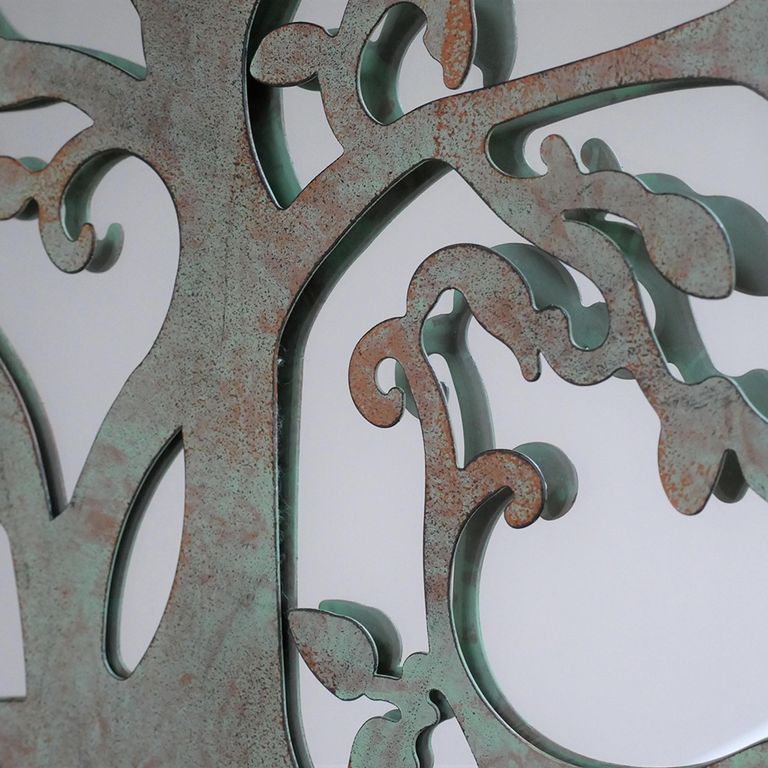 Large Tree Round Mirror - Metal