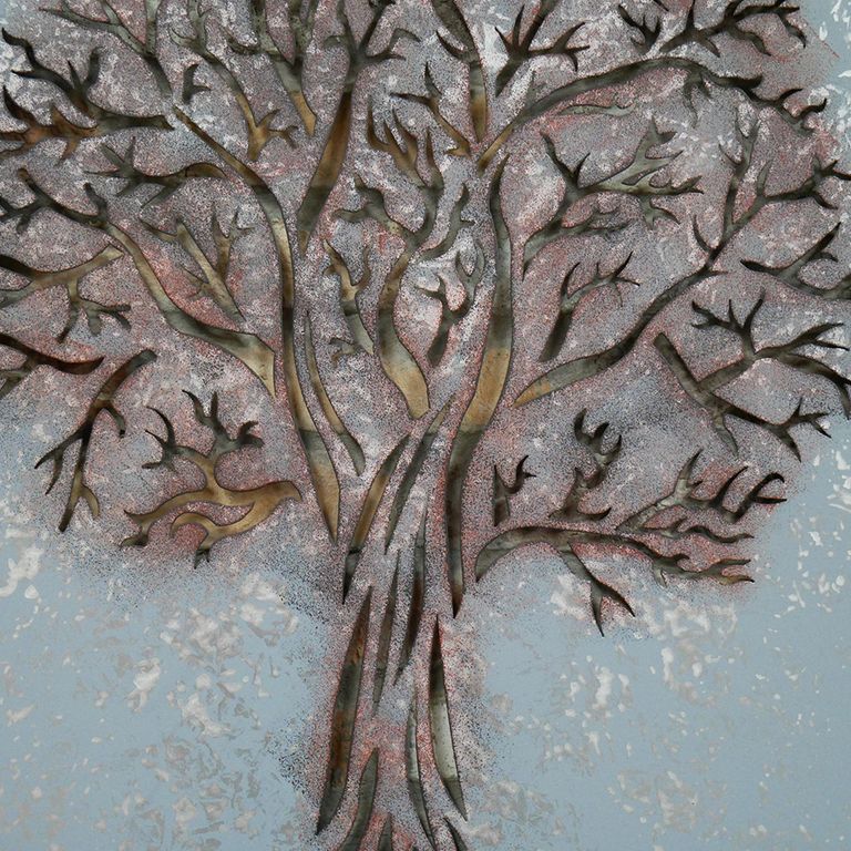 Metal Tree Wall Decoration - Set of 2 - Metal