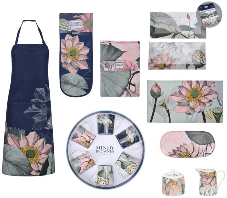 Bloom Apron - Blue - Cotton - Set of 6