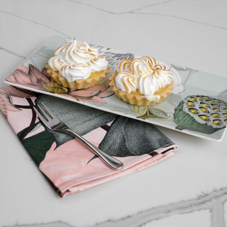 Bloom 4 Napkins - Pink and Green - Cotton - Set of 12