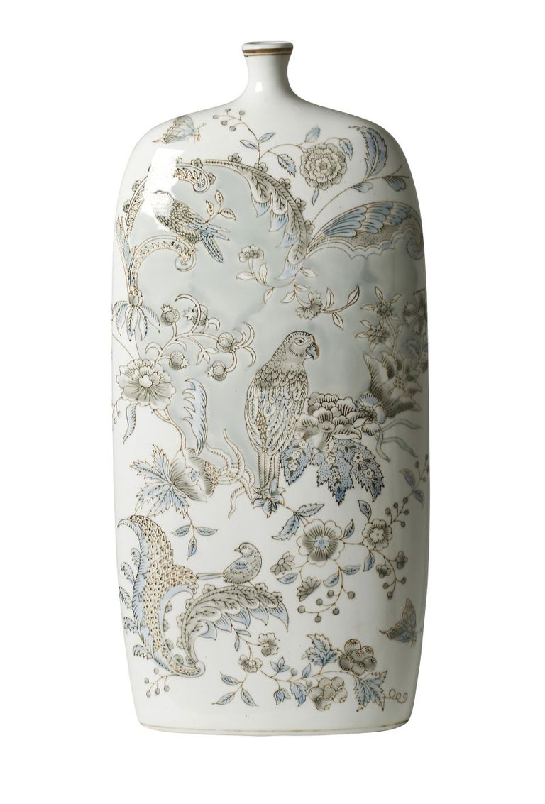 Ellie Vase - Light Blue and White - Large