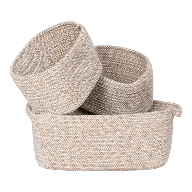 Mora Basket - Set of 3 - Fabric - Beige
