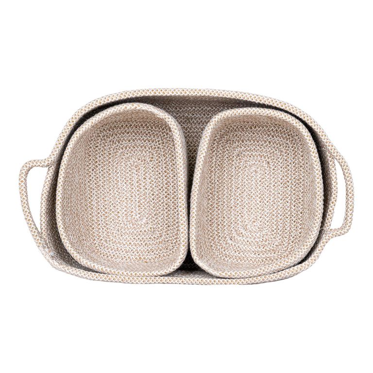 Mora Basket - Set of 3 - Fabric - Beige