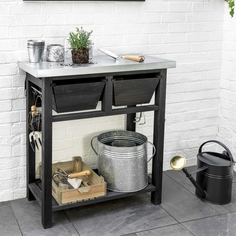 Moreton Outdoor Black Potting Storage Unit