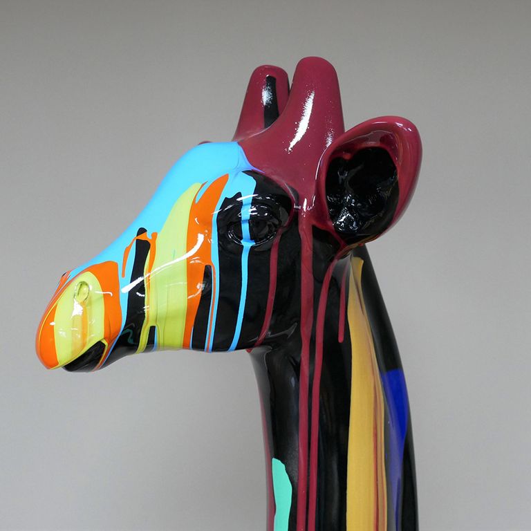 Garden Giraffe Statue - Multi-Coloured - Large - Resin