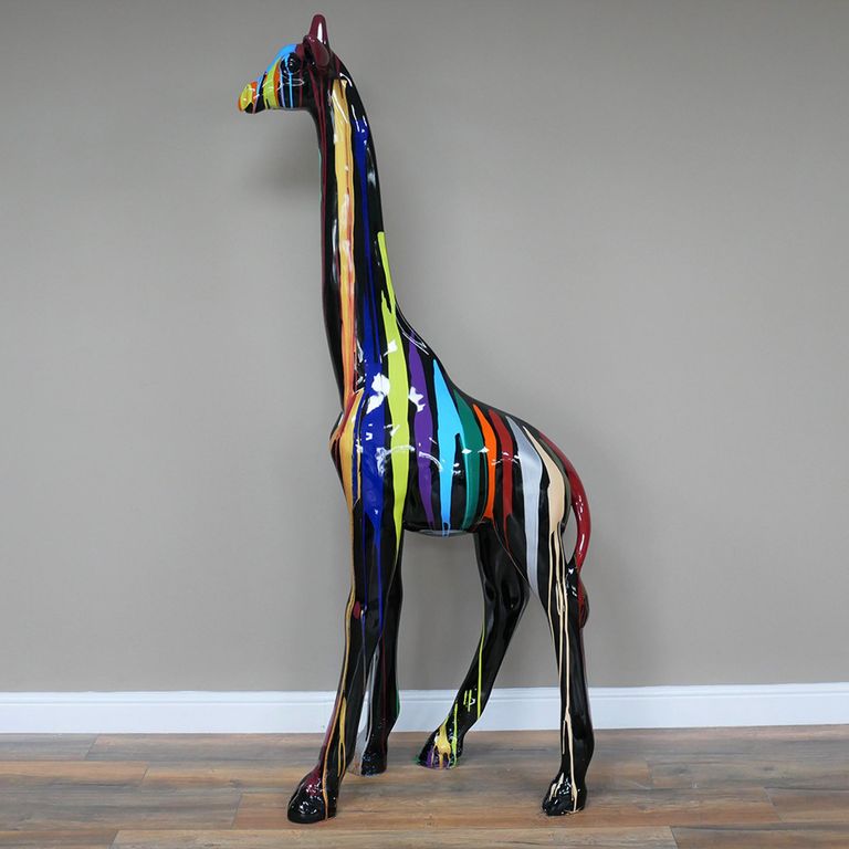 Garden Giraffe Statue - Multi-Coloured - Large - Resin