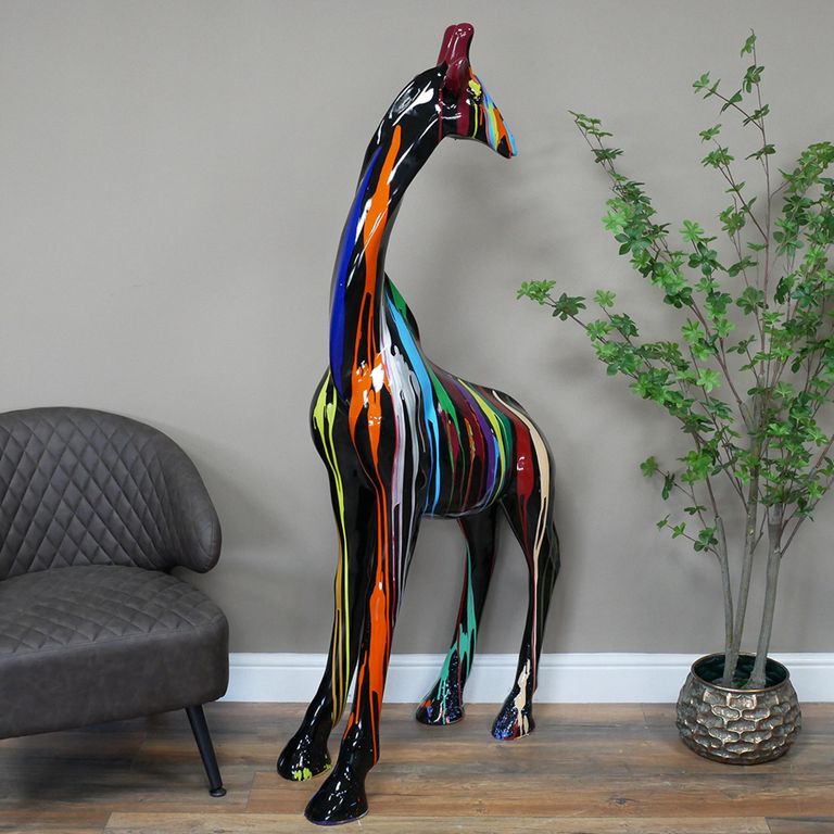 Giraffe Statue - Small - Multi-Coloured - Resin