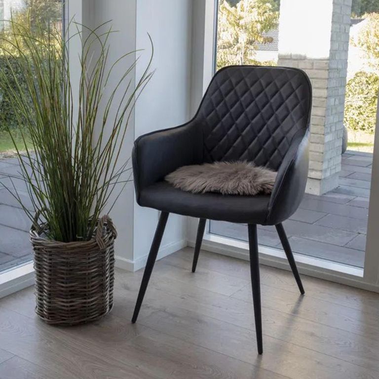 Round Seat Cushion - Faux Lambskin - Mushroom