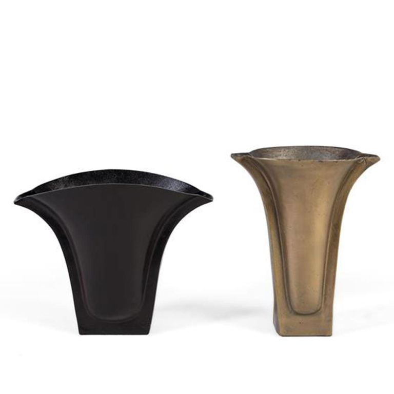 Nola Vase - Floral Bronze and Brass - Set of 2 - Metal