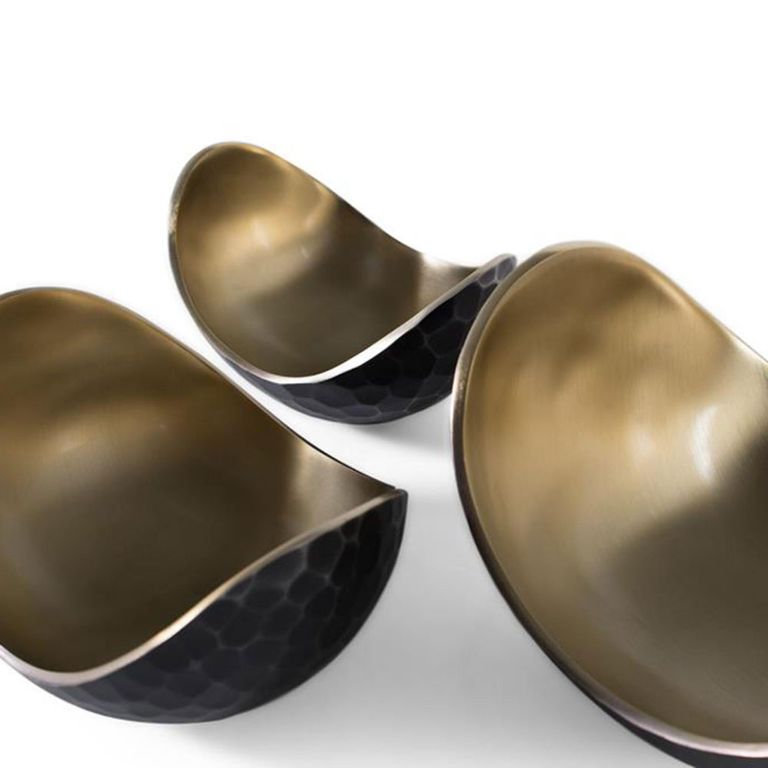 Nova Bowl - Black and Gold - Set of 3 - Metal