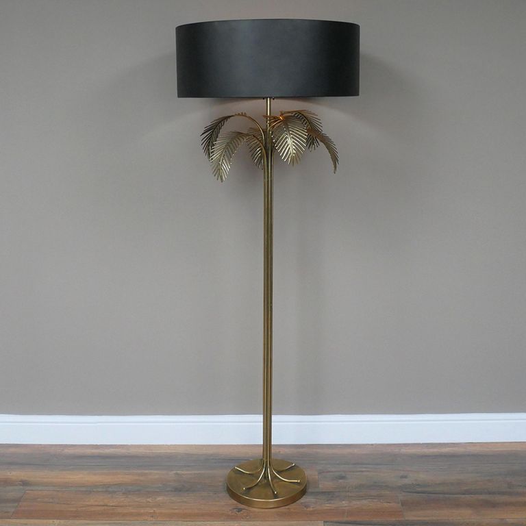 Palm Tree Standing Lamp - Large - with Black Shade