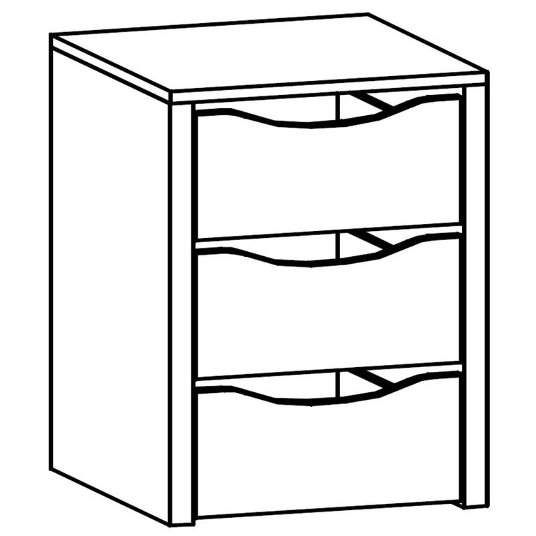 Rauch Orange 45cm Width Compartment Interior 3 Drawer