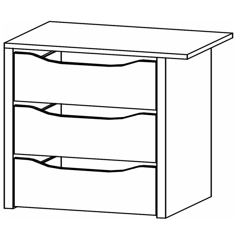 Rauch Orange 67.5cm Width Compartment Interior 3 Drawer For Sliding Wardrobe