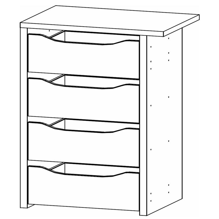 Rauch Orange 67.5cm Width Compartment Interior 4 Drawer For Sliding Wardrobe