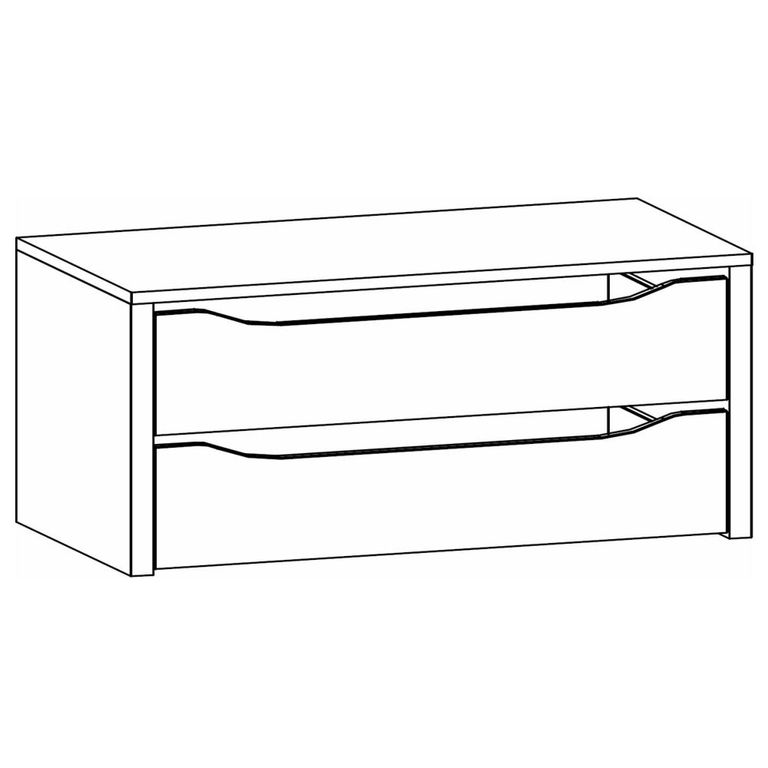 Orange Compartment Interior - 2 Drawer - 90cm Width