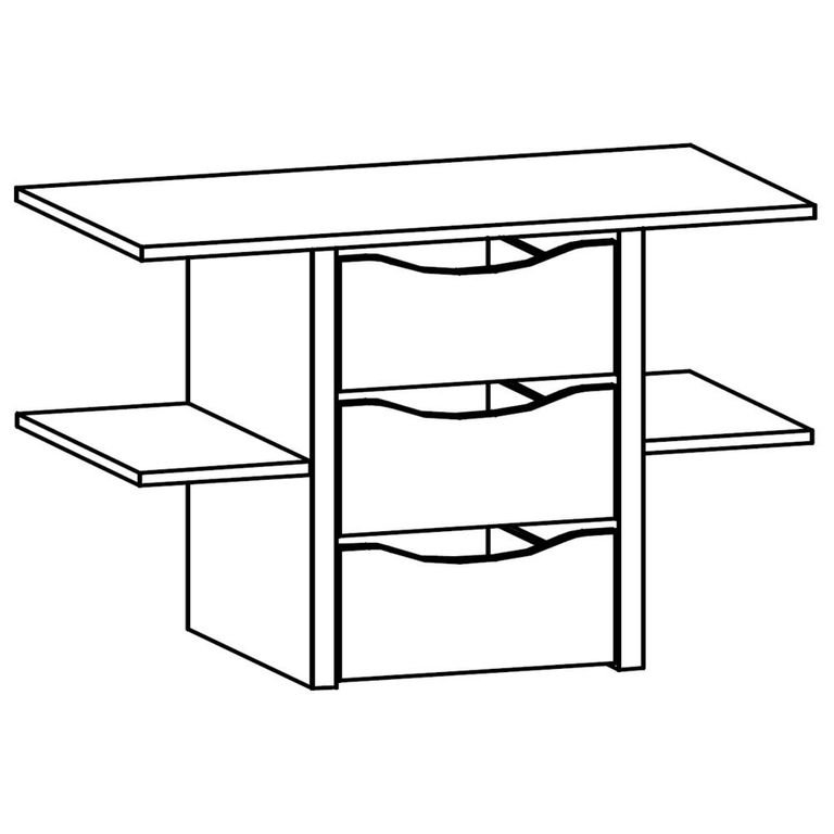 Rauch Orange 90cm Width Compartment Interior 3 Drawer with Shelves For Sliding Wardrobe