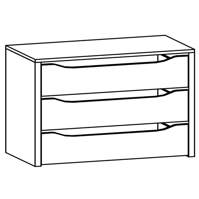 Orange Compartment Interior - 3 Drawer - 90cm Width