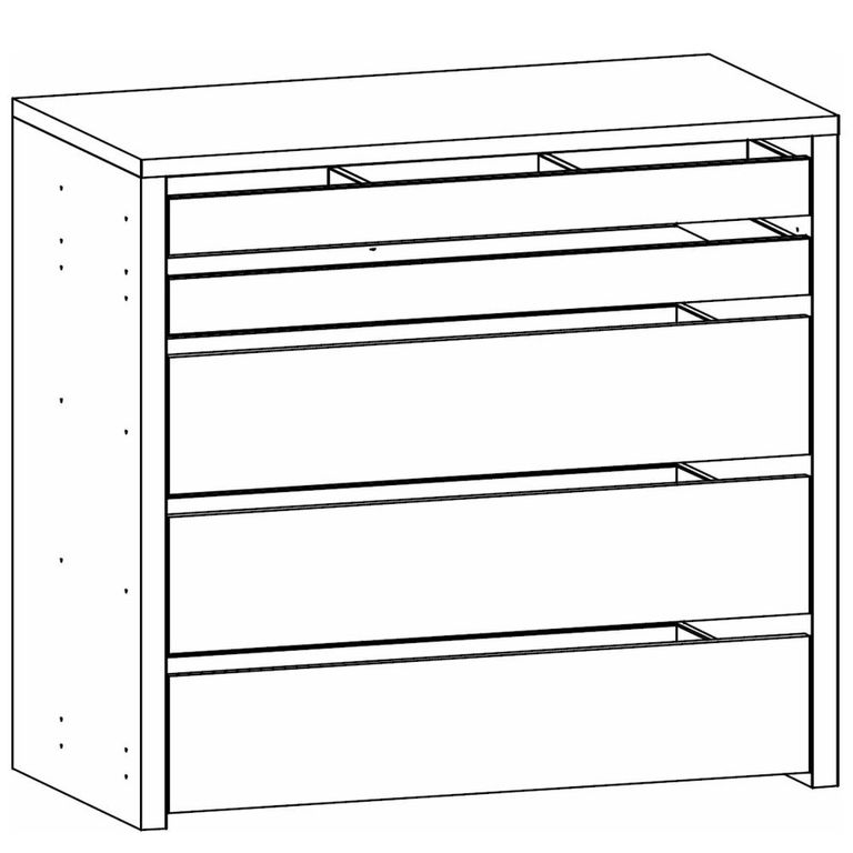 Rauch Orange 90cm Width Compartment Interior 5 Drawer For Sliding Wardrobe