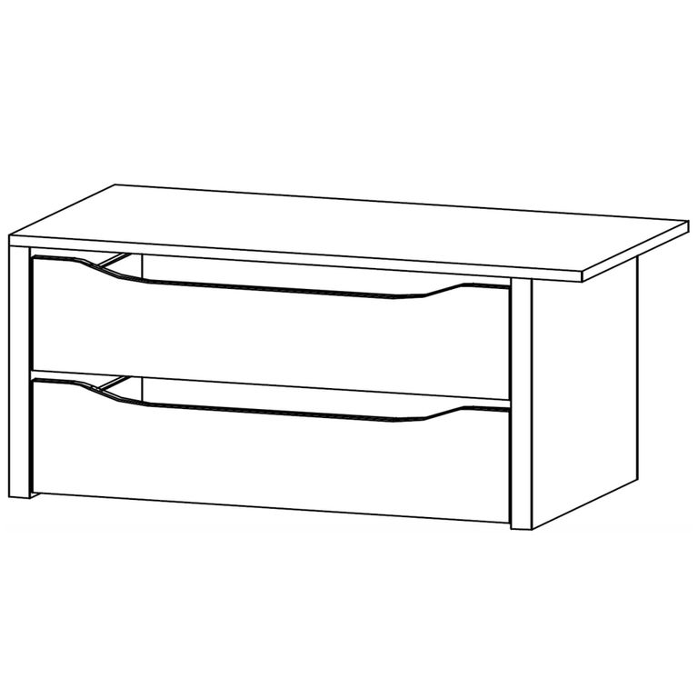 Rauch Orange 90cm Width Compartment Interior Indented 2 Drawer For Sliding Wardrobe