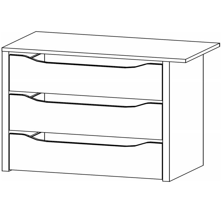 Rauch Orange 90cm Width Compartment Interior Indented 3 Drawer For Sliding Wardrobe