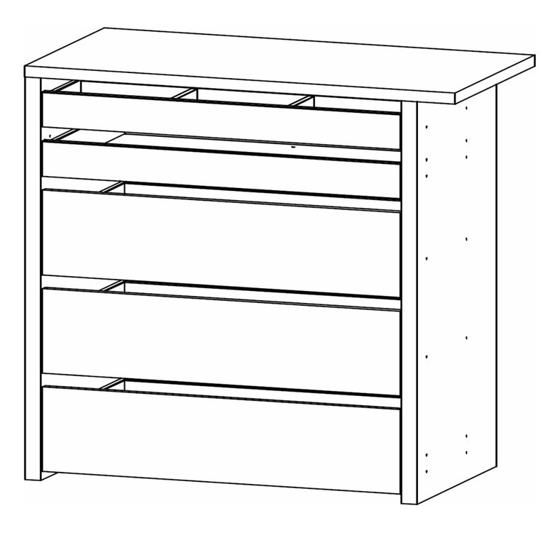 Rauch Orange 90cm Width Compartment Interior Indented 5 Drawer For Sliding Wardrobe