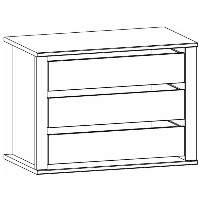 Orange Plus Compartment Interior - 3 Drawer - 90cm Width