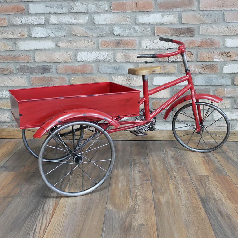 Garden Decor - Tricycle - Red - Metal