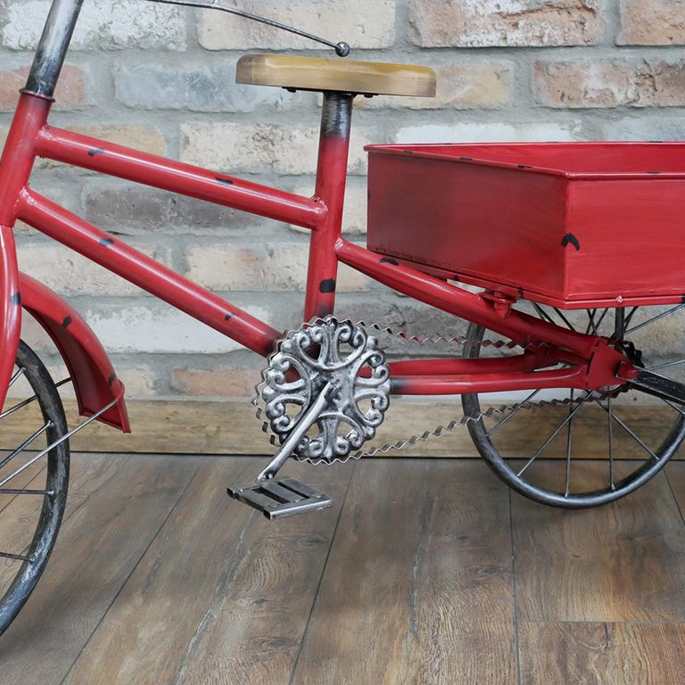 Garden Decor - Tricycle - Red - Metal