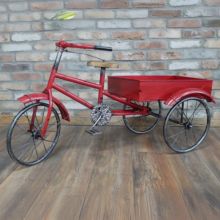 Garden Decor - Tricycle - Red - Metal