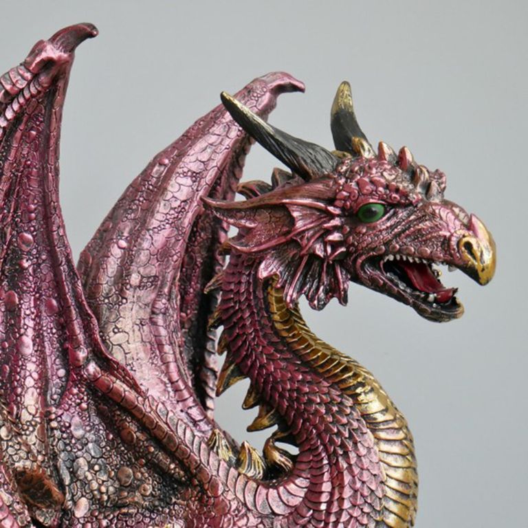 Red Resin Dragon Statue