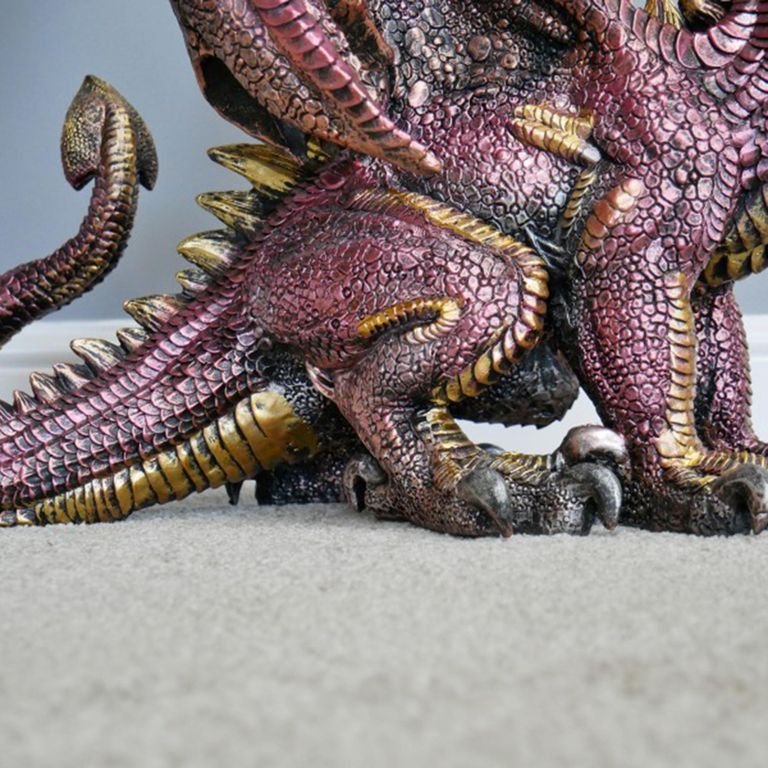 Red Resin Dragon Statue