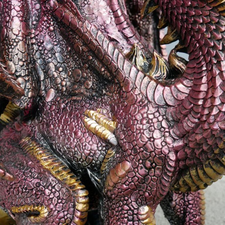 Red Resin Dragon Statue